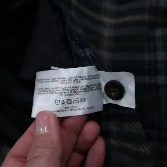 Woolrich Shirt Mens M Green Brawny Flannel Plaid Shacket Button Down Outdoors - Picture 12 of 16